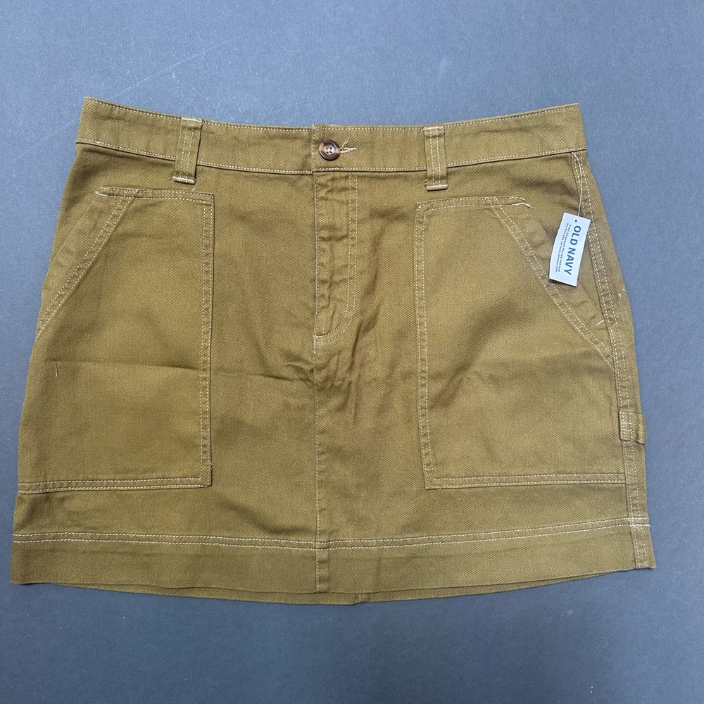 Old Navy Women's Olive Utility Mini Skirt NWT - Picture 2 of 6